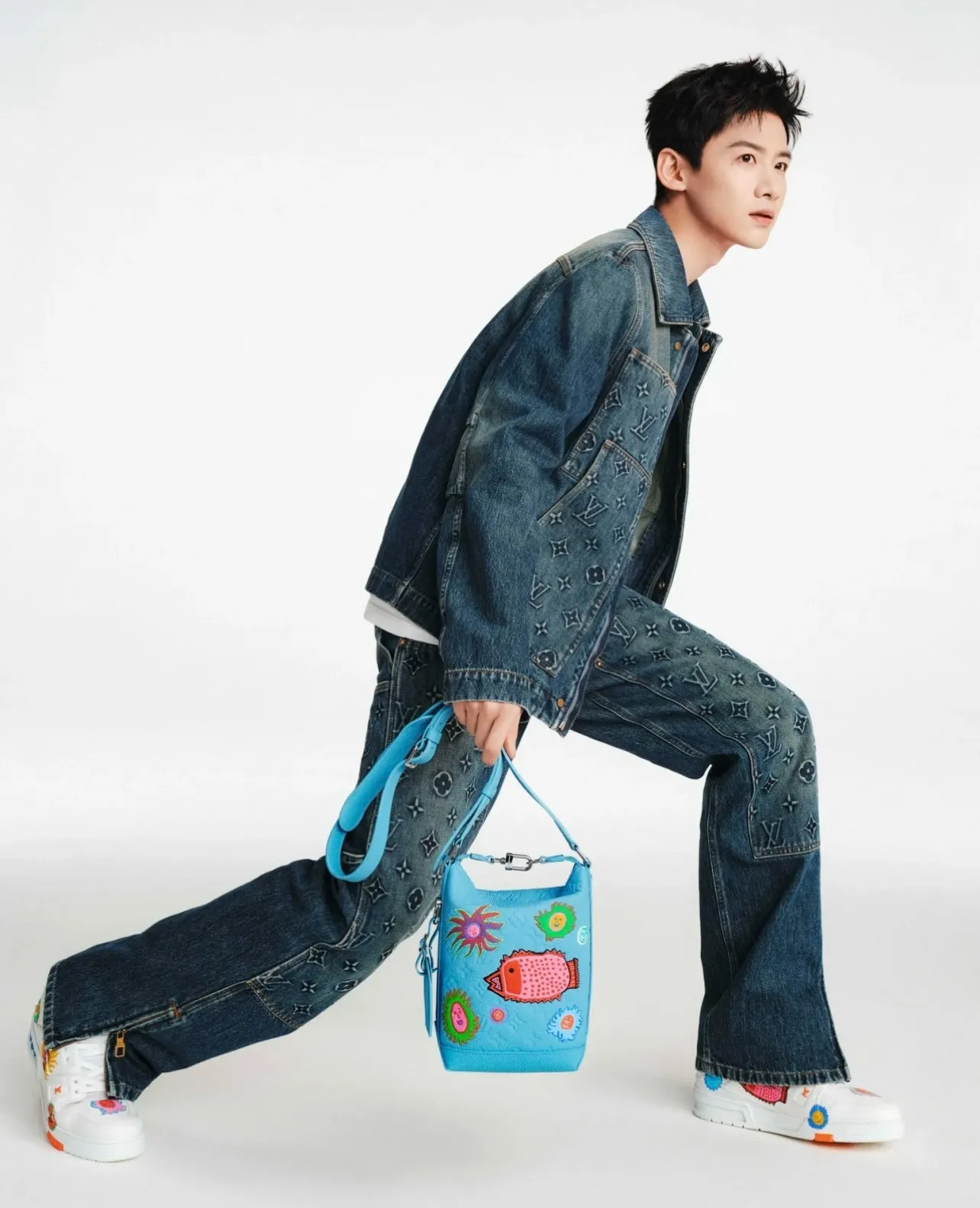 Louis Vuitton/Louis Vuitton presbyopic embossed jeans